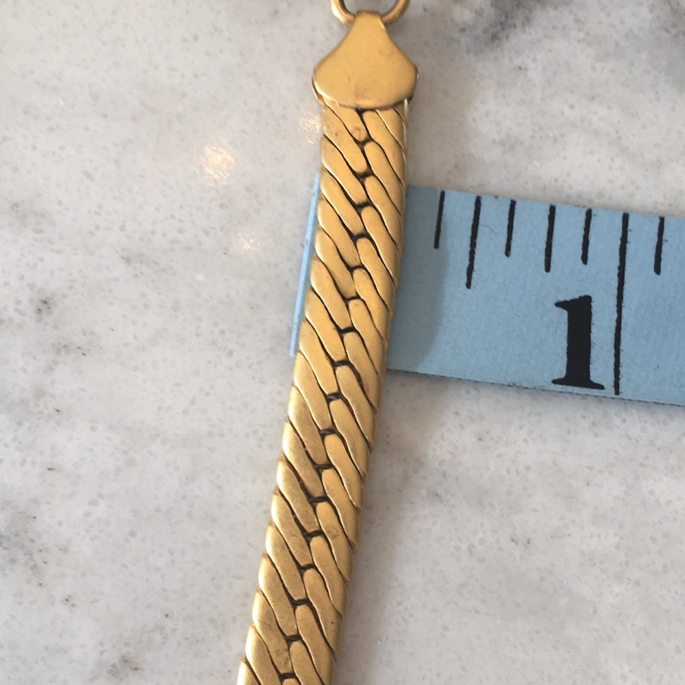 GIVENCHY Herringbone Gold Tone Chain Necklace - Picture 5 of 9